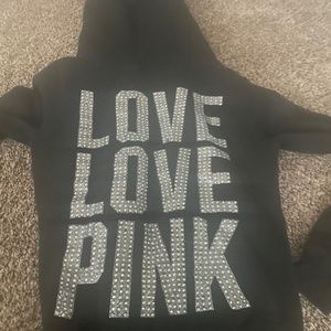 Rhinestone Victoria’s Secret pink hoodie